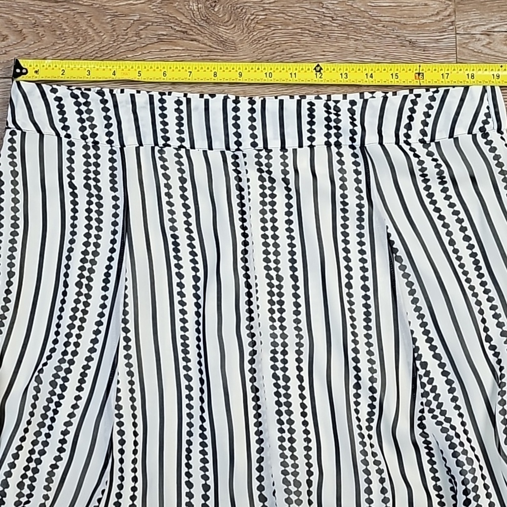 Chico's Black & White Dotted Stripe Chiffon Handkerchief Hem Midi Maxi Skirt - Picture 16 of 16